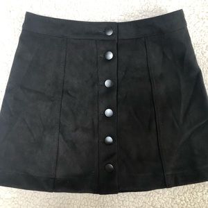 Suede mini skirt